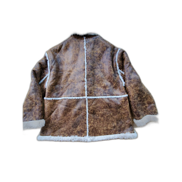 Urban Outfitters Unisex M Leigh Jacket SherpaLined Faux Suede Penny Lane Y2K EUC - Picture 3 of 15